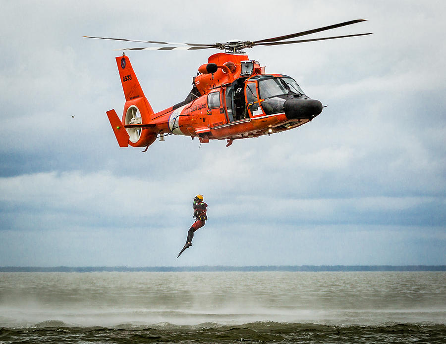 Free Falling Rescue Swimmer Photograph by Gregory Daley  MPSA