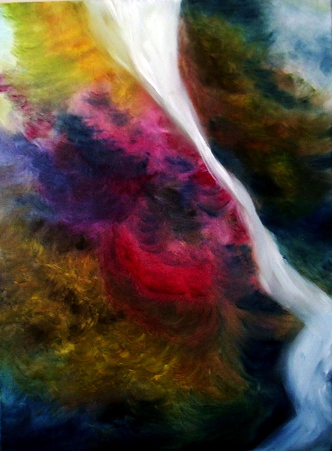 Water Painting - Free Flow by Mary De Long