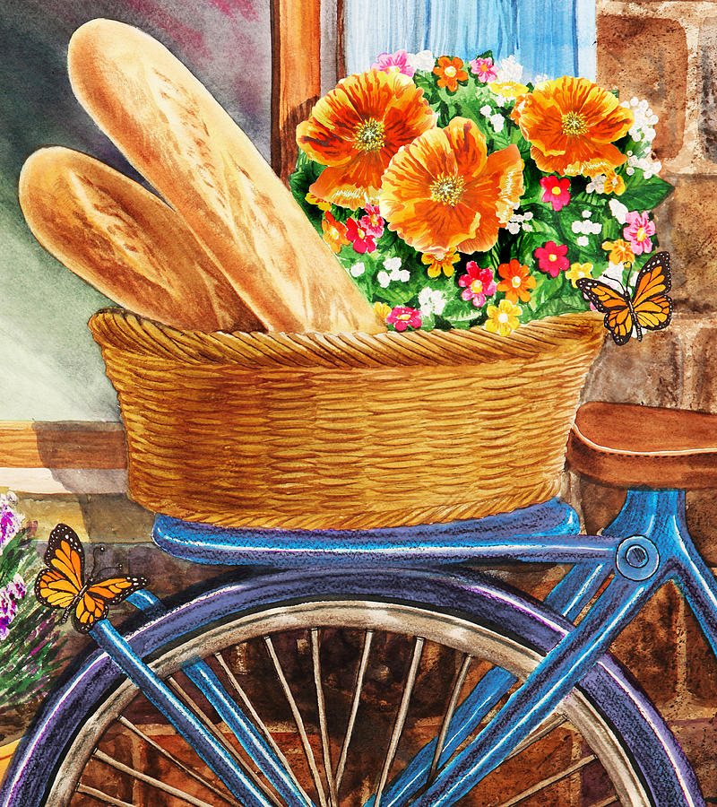 Bread Painting - Free Ride To The Bakery by Irina Sztukowski