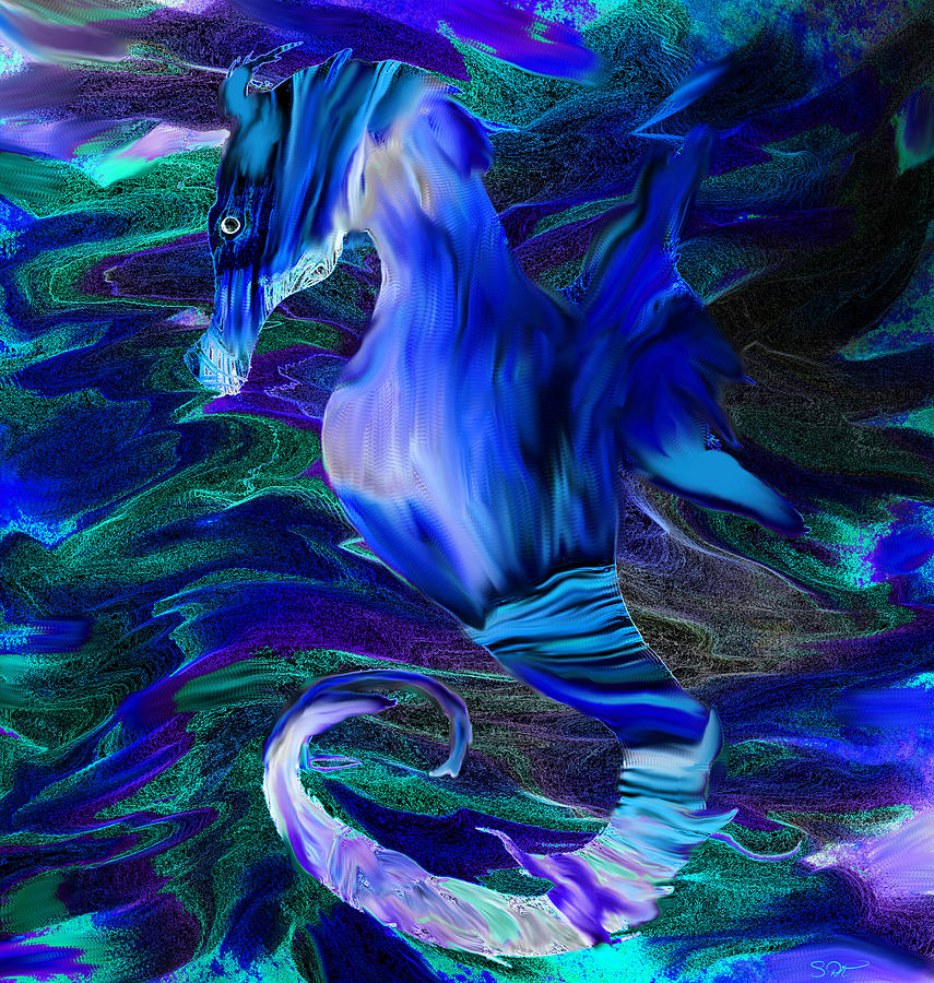 Seahorse Digital Art - Free Spirited Seahorse by Abstract Angel Artist Stephen K