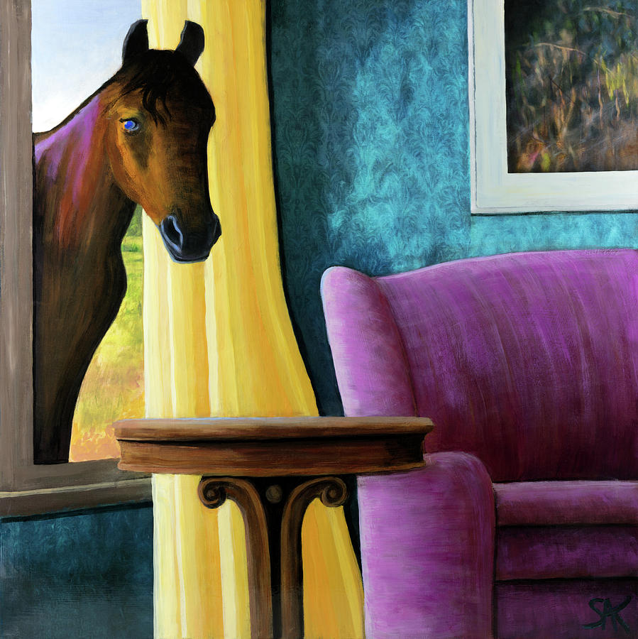 Freedom at the Window Painting by Sheryl Karas