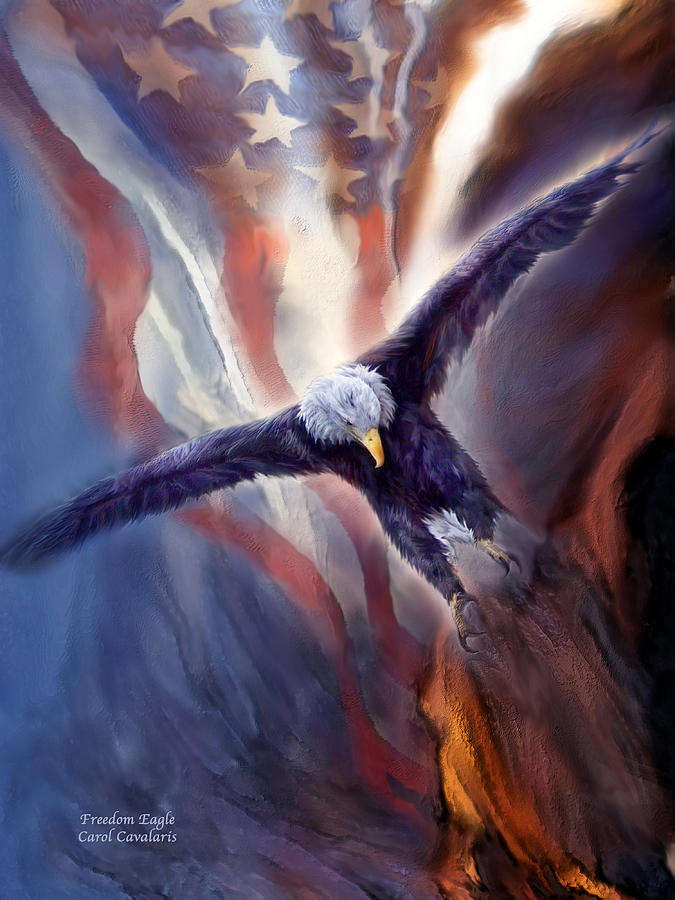 Freedom Eagle Mixed Media by Carol Cavalaris