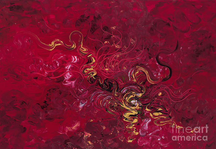 Freedom in Red Painting by Nadine Rippelmeyer