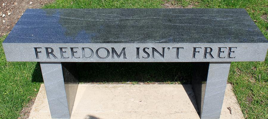 Freedom Isnt Free Bench - Color Photograph