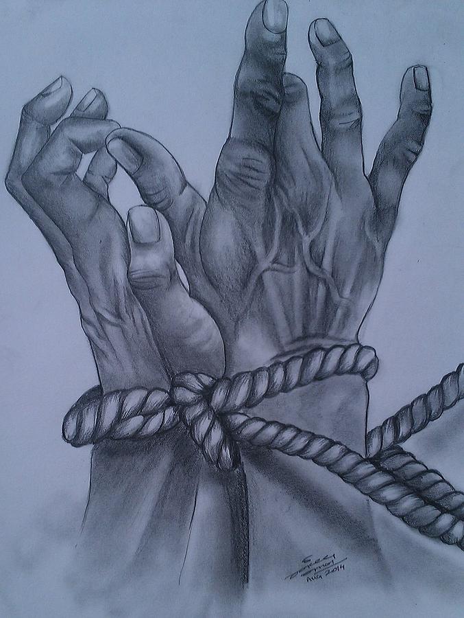 Rope Drawing - Freedom by Jaiteg Singh