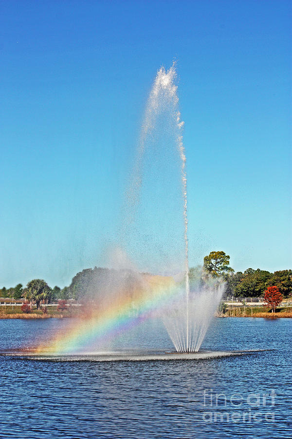 Freedom Lake Fountain Photograph by Terri Mills
