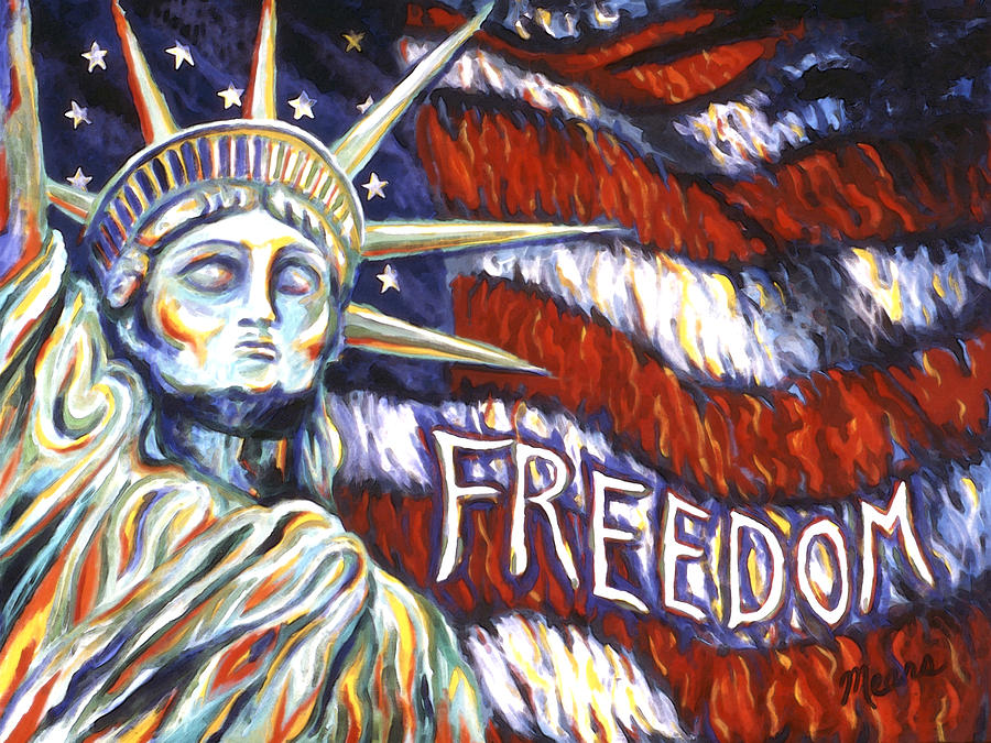 Statue Of Liberty Painting - Freedom by Linda Mears