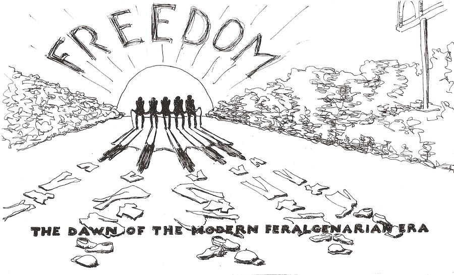 Freedom Drawing by R  Allen Swezey