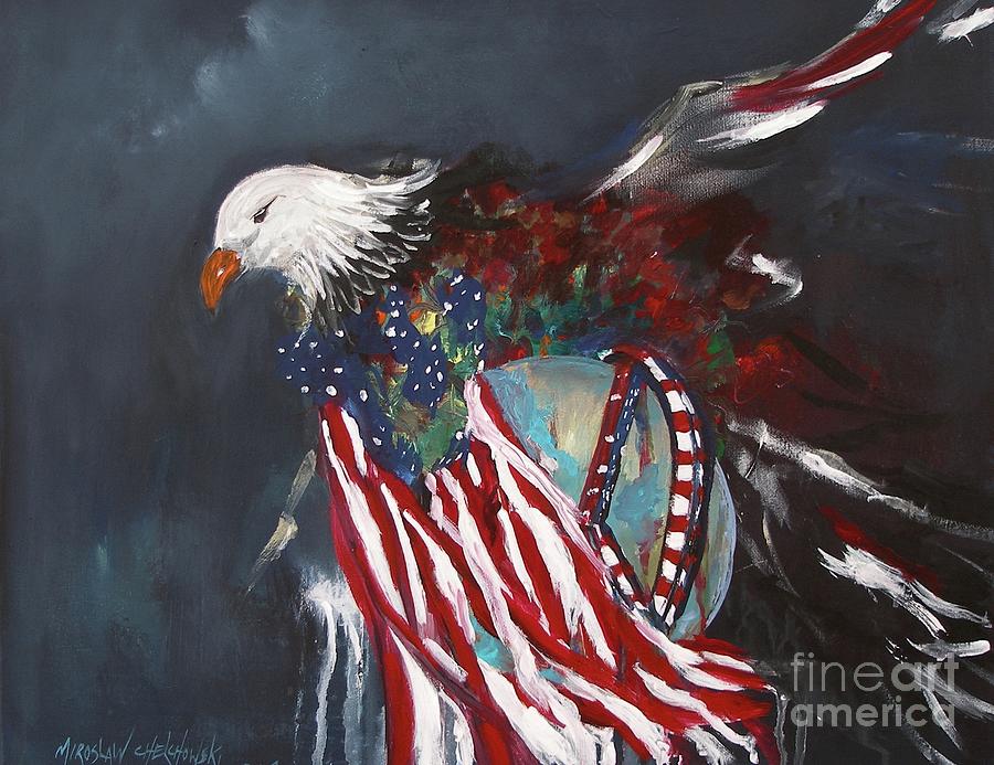 Freedom Rings Painting by Miroslaw  Chelchowski