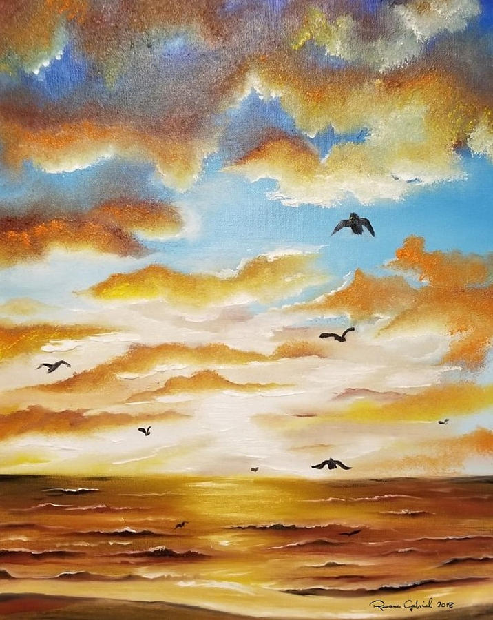 Freedom Sky Painting by Roxane Gabriel