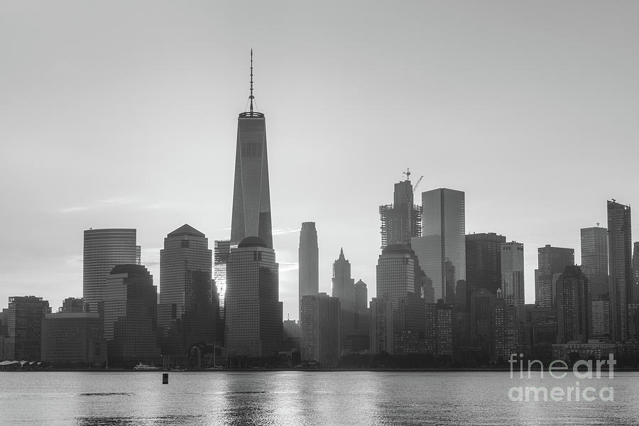 Freedom Tower Sun Rays BW Photograph by Michael Ver Sprill