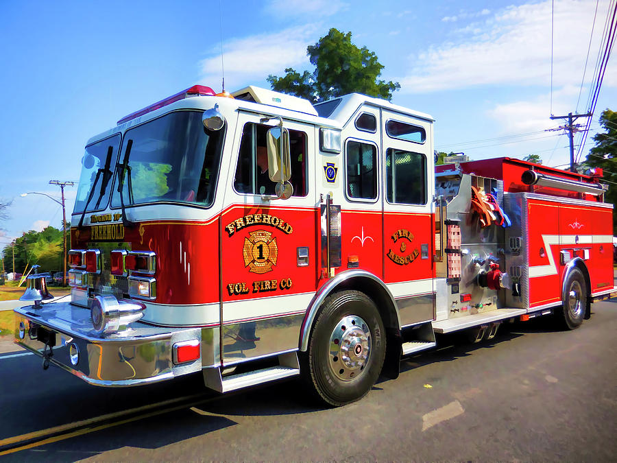 Freehold Volunteer Fire Company 11 Painting by Jeelan Clark