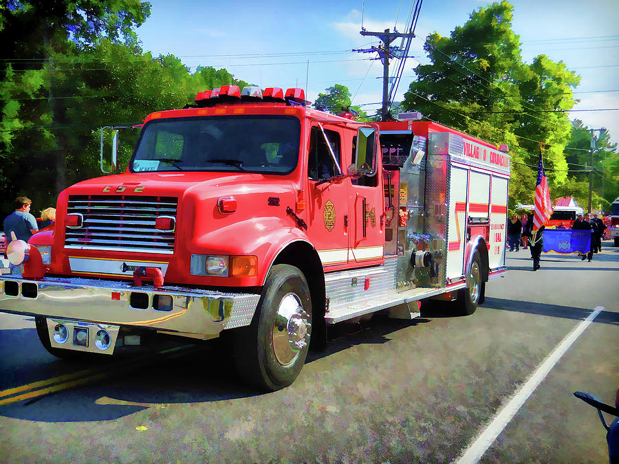 Freehold Volunteer Fire Company 7 Painting by Jeelan Clark