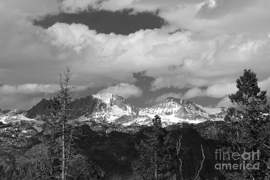 Freemont and Jackson peaks black and white Photograph by Edward R Wisell
