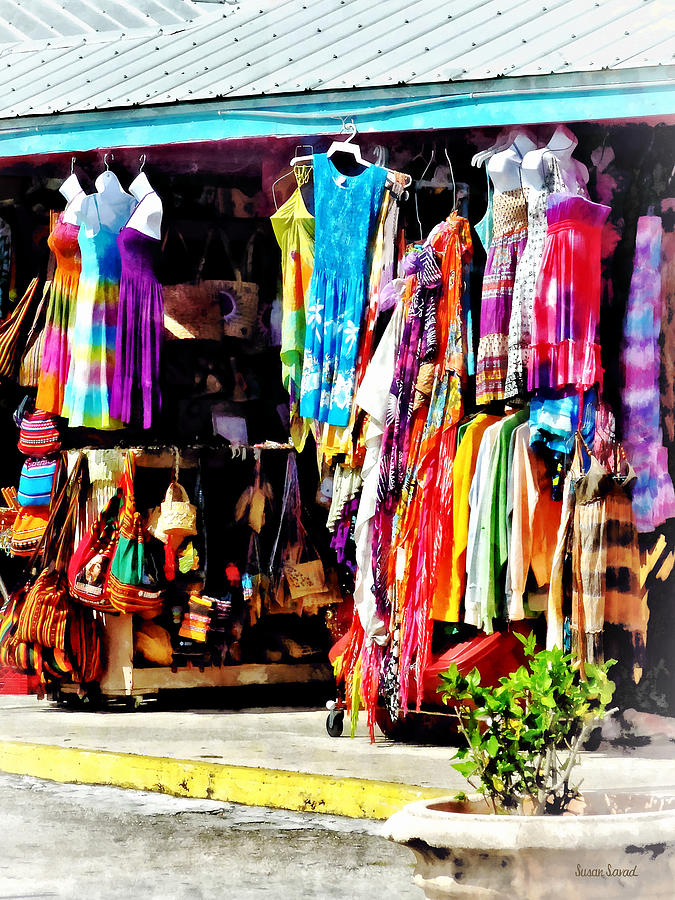 Dress Photograph - Freeport, Bahamas - Shopping at Port Lucaya Marketplace by Susan Savad