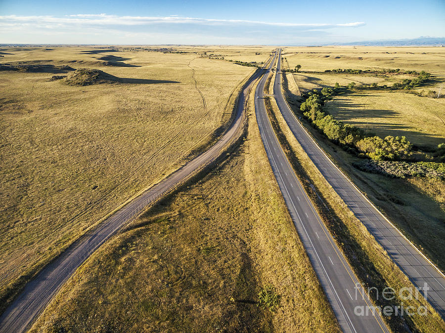 freeway in Colorado prairie Photograph by Marek Uliasz