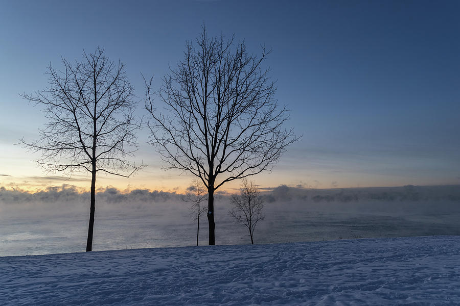 Freezing Blue Hour on Lake Ontario Photograph by Georgia Mizuleva