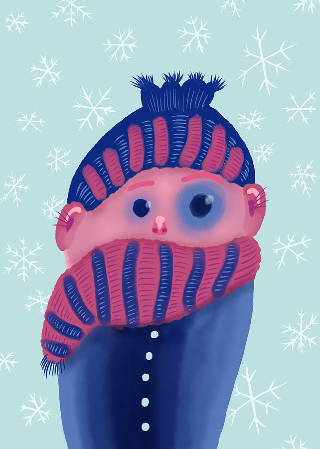 Freezing Kid In Winter Digital Art by Boriana Giormova