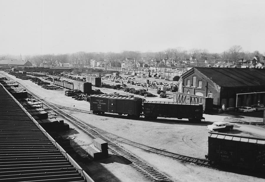 Freight Cars in Line at Iowa Railroad Car Shop Photograph by Chicago and North Western Historical Society