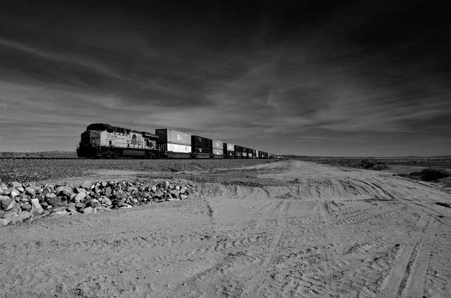 Freight Train Along  Salton Sea Photograph by William Kimble