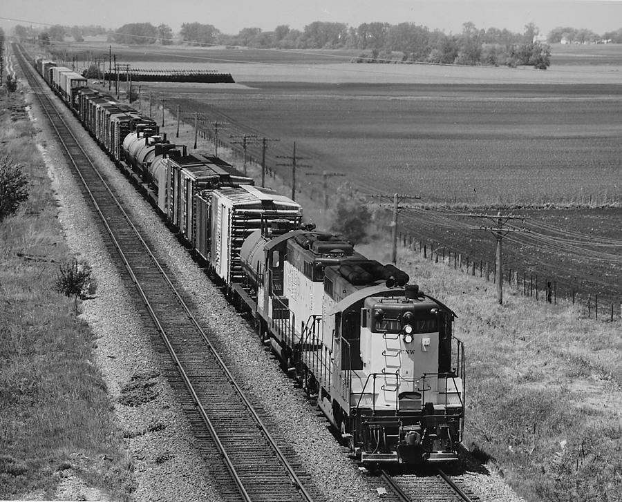 Freight Train Chugs Down Line Photograph by Chicago and North Western Historical Society