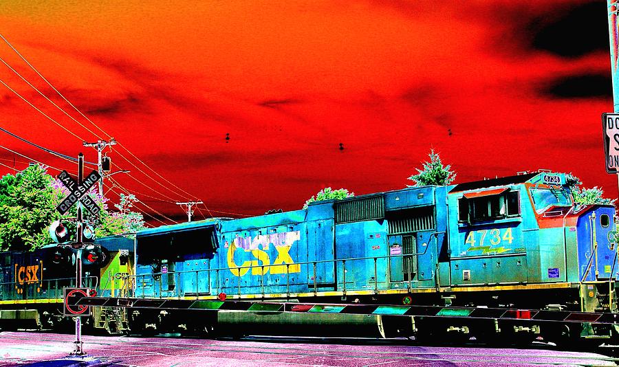 Freight Train Digital Art by Cliff Wilson