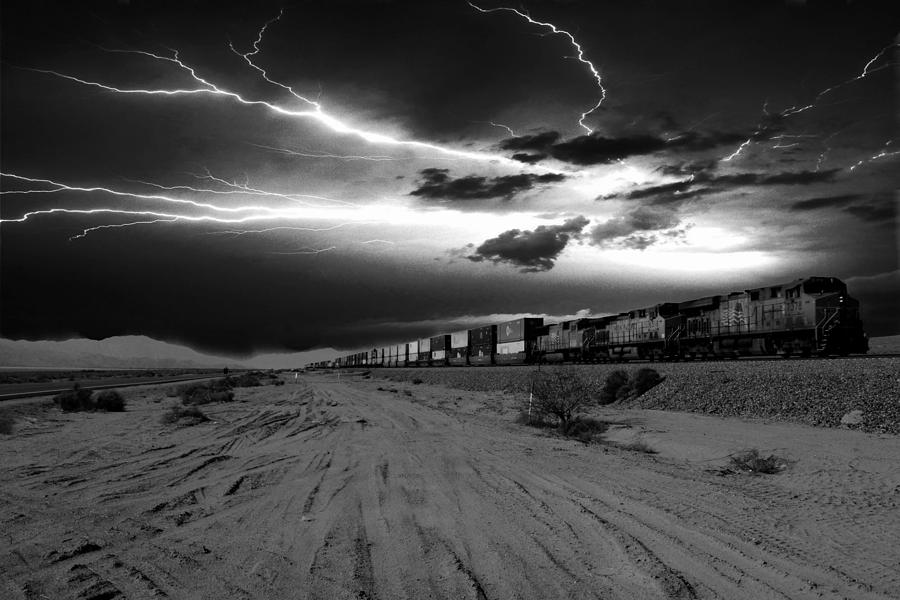 Freight Train Lighting Photograph by William Kimble