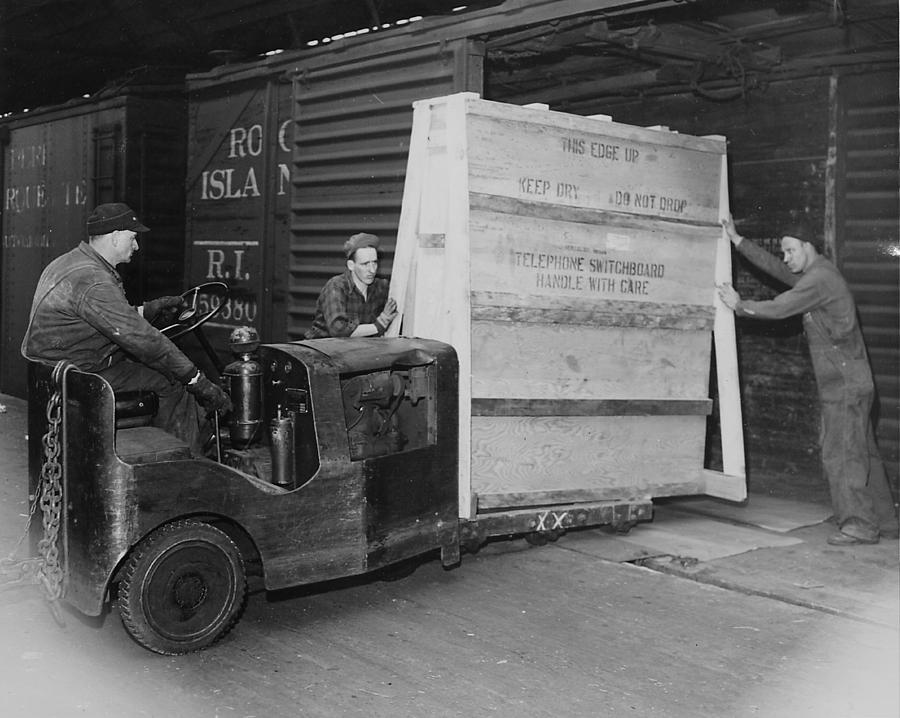 Freight Workers With Telephone Switchboard Photograph by Chicago and North Western Historical Society
