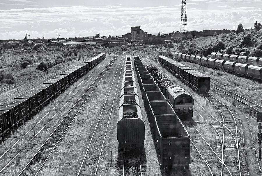 Freight Yard Monochrome Photograph by Jeff Townsend