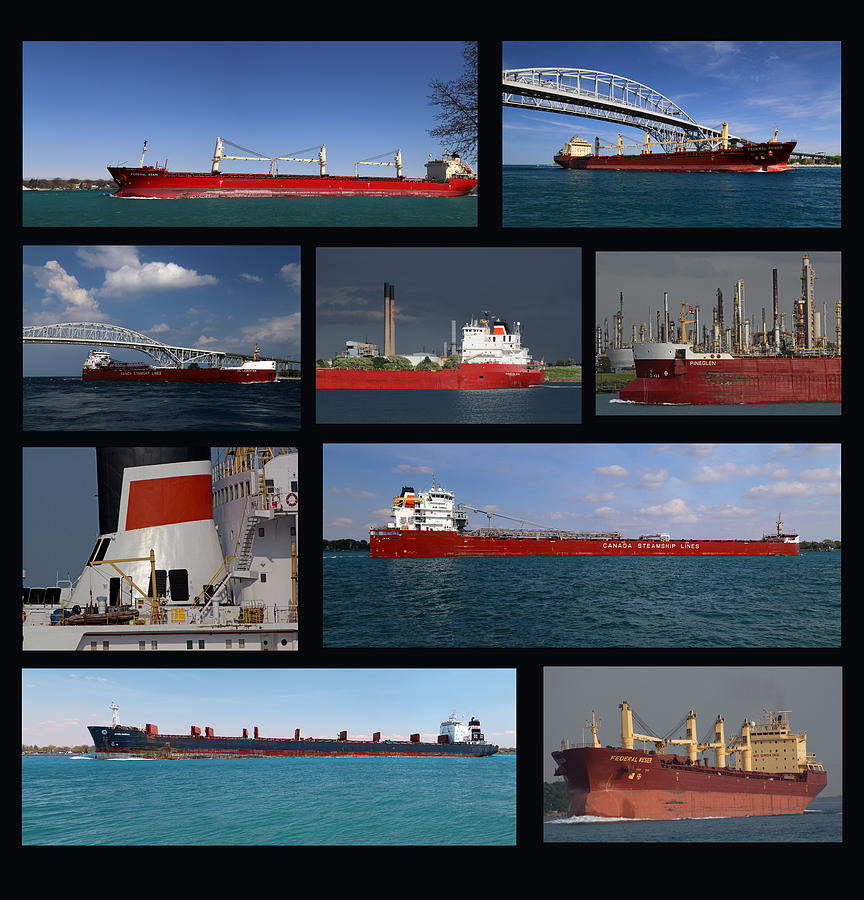 Freighter Collage Photograph by Mary Bedy
