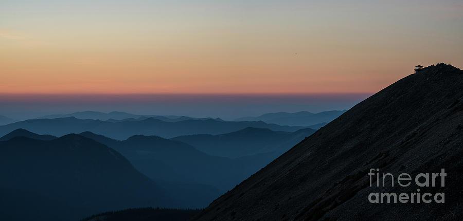 Mount Rainier National Park Photograph - Fremont Lookout Sunset Layers Pano by Mike Reid