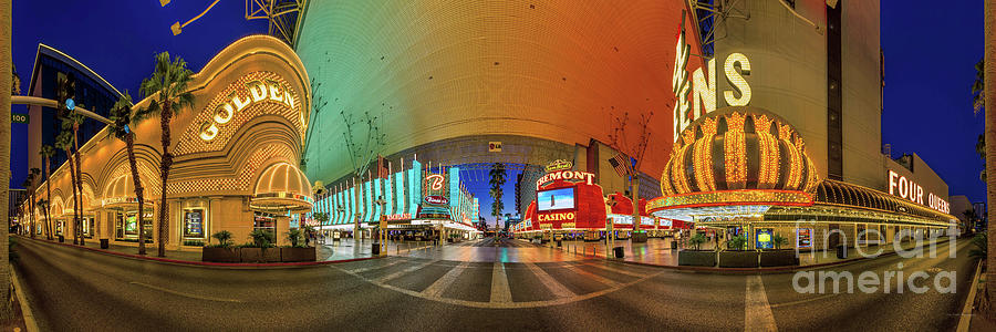 Fremont Street Experience Panorama 3 to 1 Aspect Ratio Photograph by Aloha Art
