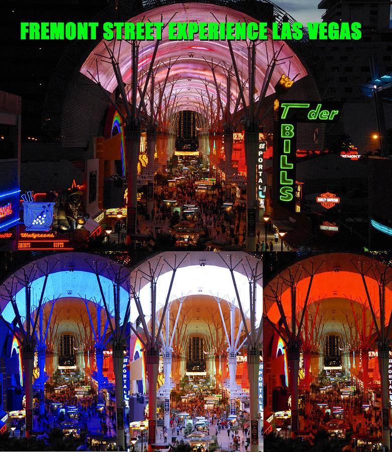 Fremont Street Experience poster work A Photograph by David Lee Thompson