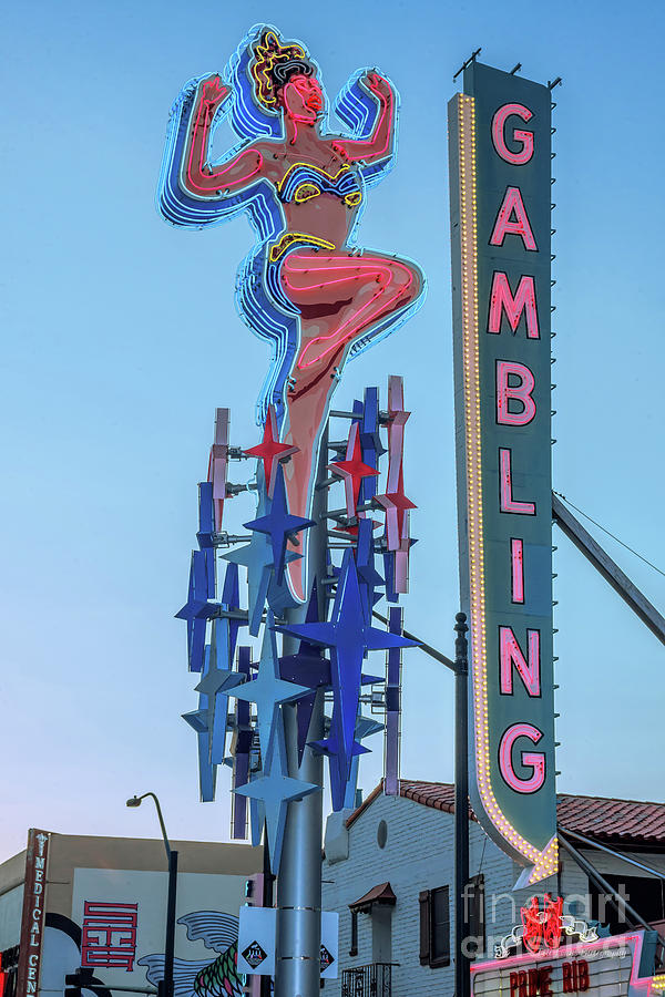 Fremont Street Lucky Lady and Gambling Neon Signs Photograph by Aloha Art