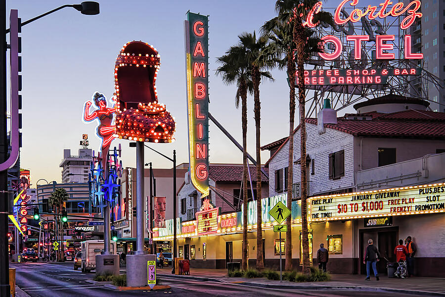 Fremont Street neon signs Photograph by Tatiana Travelways