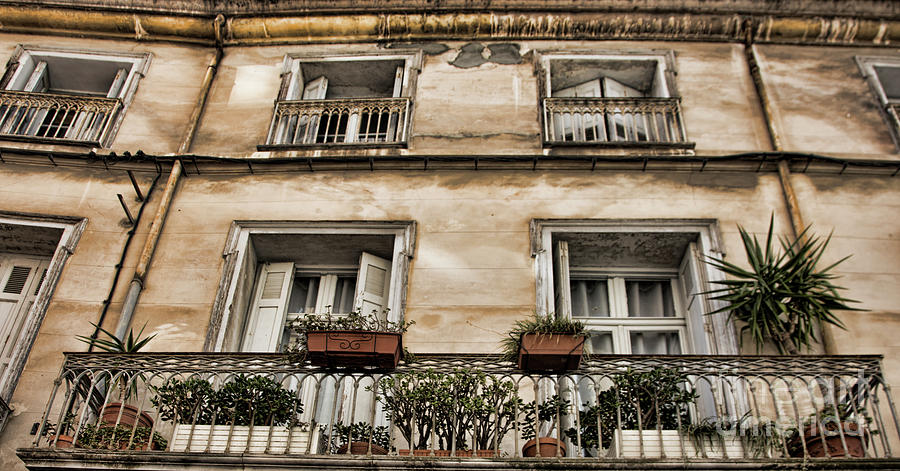 French Architecture Shutters Balcony Southern France Paint  Photograph by Chuck Kuhn