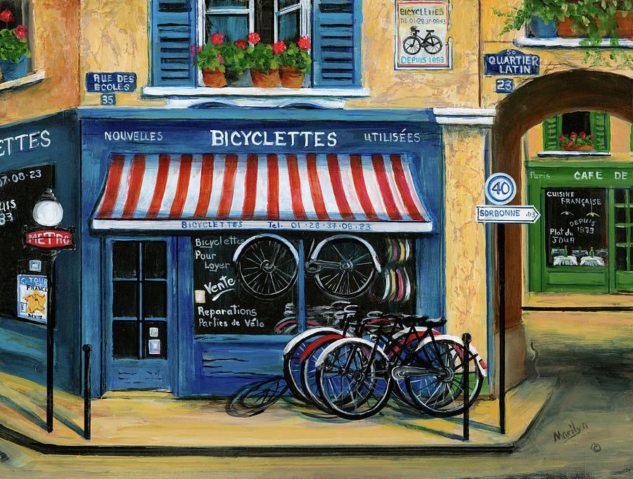 Paris Painting - French Bicycle Shop by Marilyn Dunlap