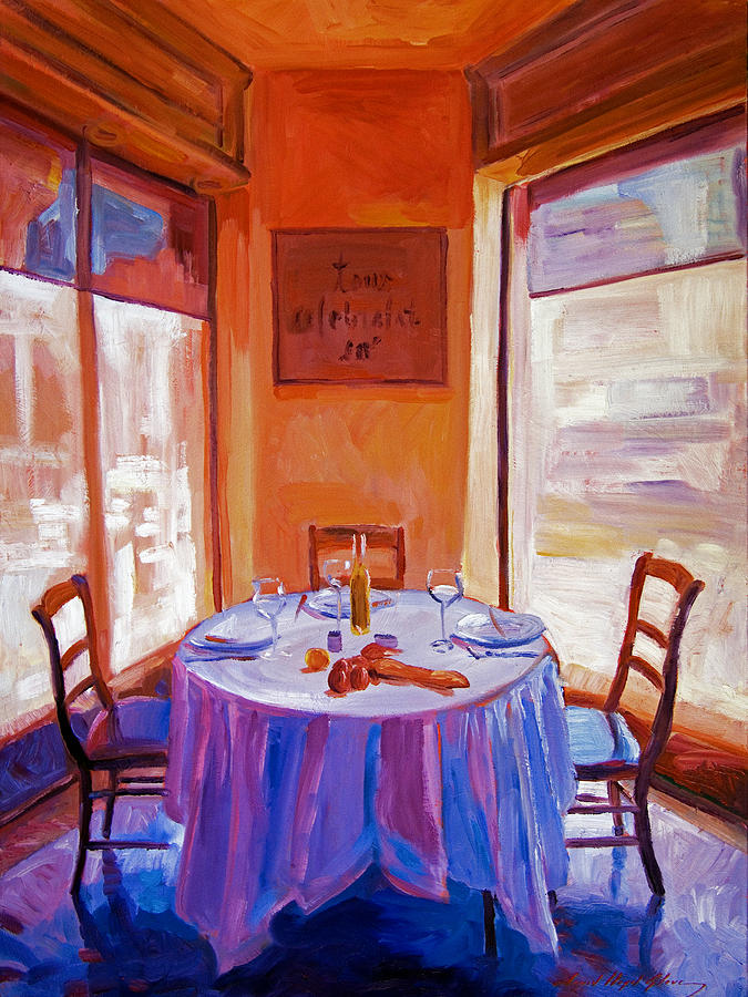 French Bistro Table Painting by David Lloyd Glover