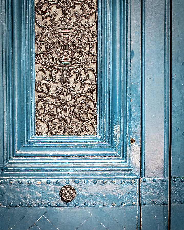 French Blue - Paris Door Photograph by Melanie Alexandra Price