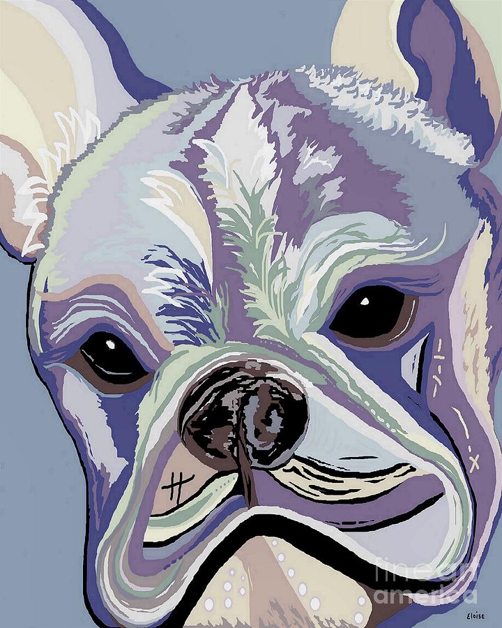 French Bulldog Denim Colors Painting by Eloise Schneider Mote