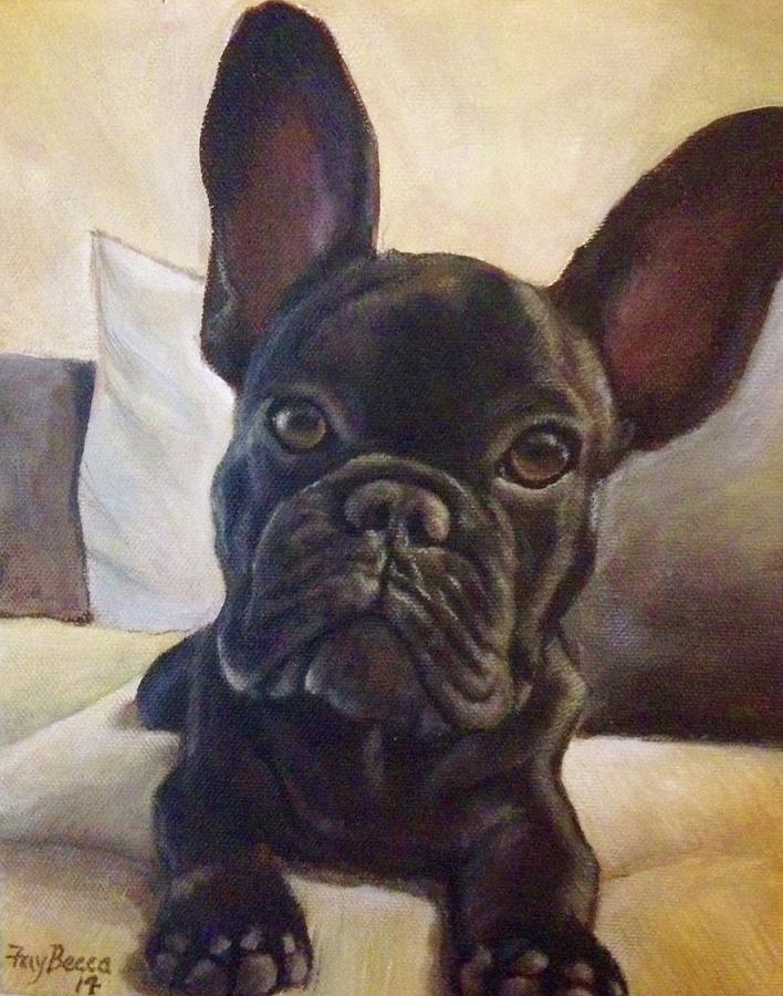 French Bulldog Puppy Painting by FayBecca Designs - Fine Art America