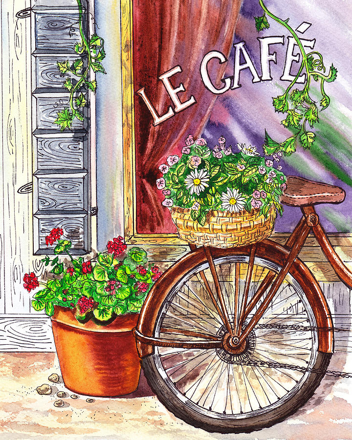 French Cafe Painting by Irina Sztukowski
