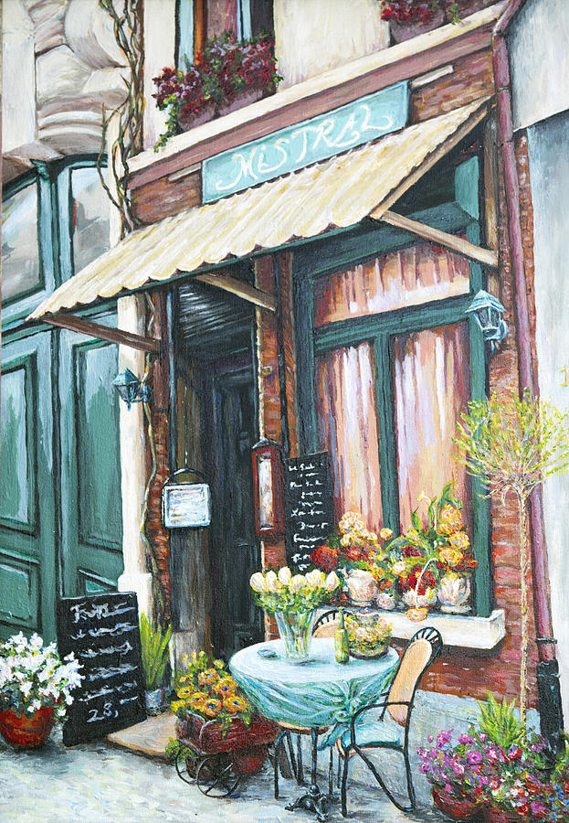 The Mistral Cafe Painting By Laurie Liebl - Fine Art America