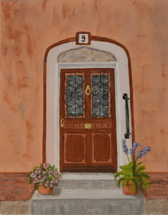 French Door Number Nine  Painting by Nancy Sisco