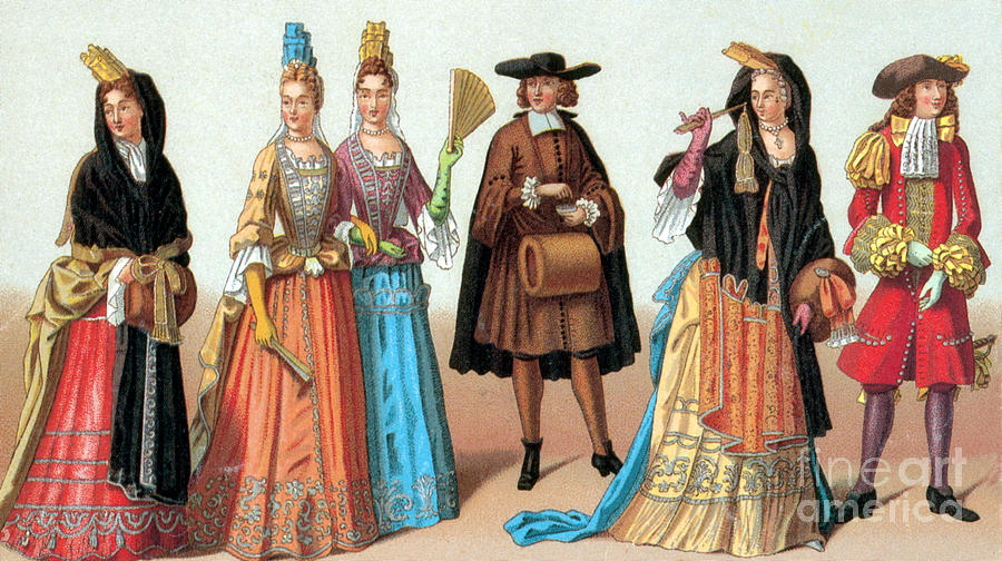 French Fashion, 1690s Photograph by Science Source