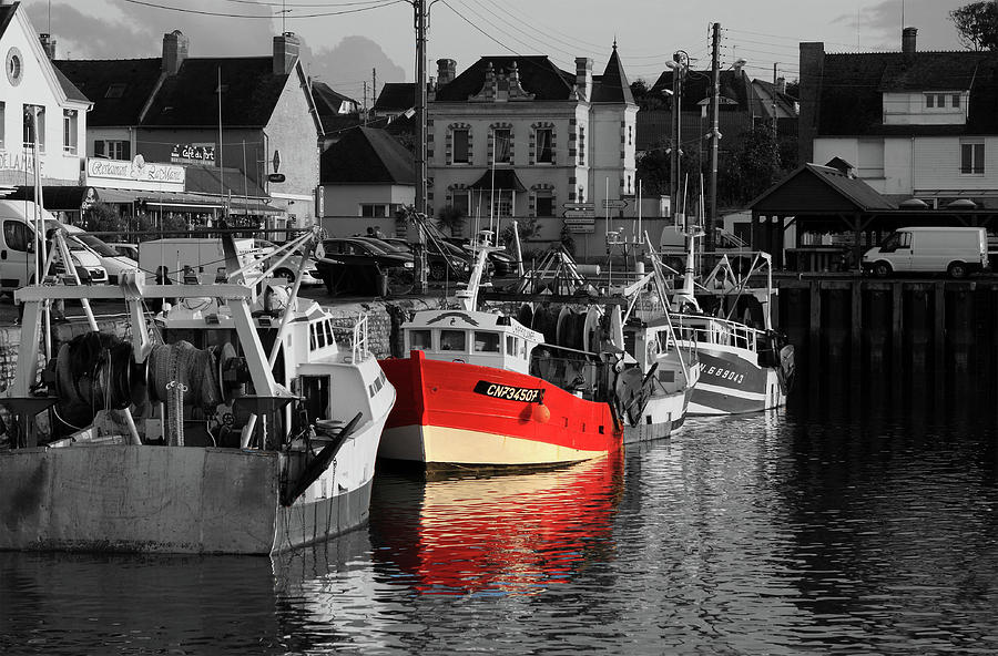 Red Fishing Boat Photograph by Aidan Moran