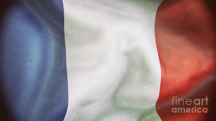 French Flag 3d Illustration Digital Art