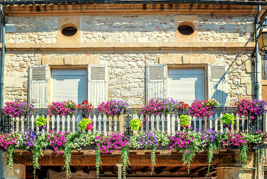 French Flowers on a Balcony Photograph by Georgia Clare
