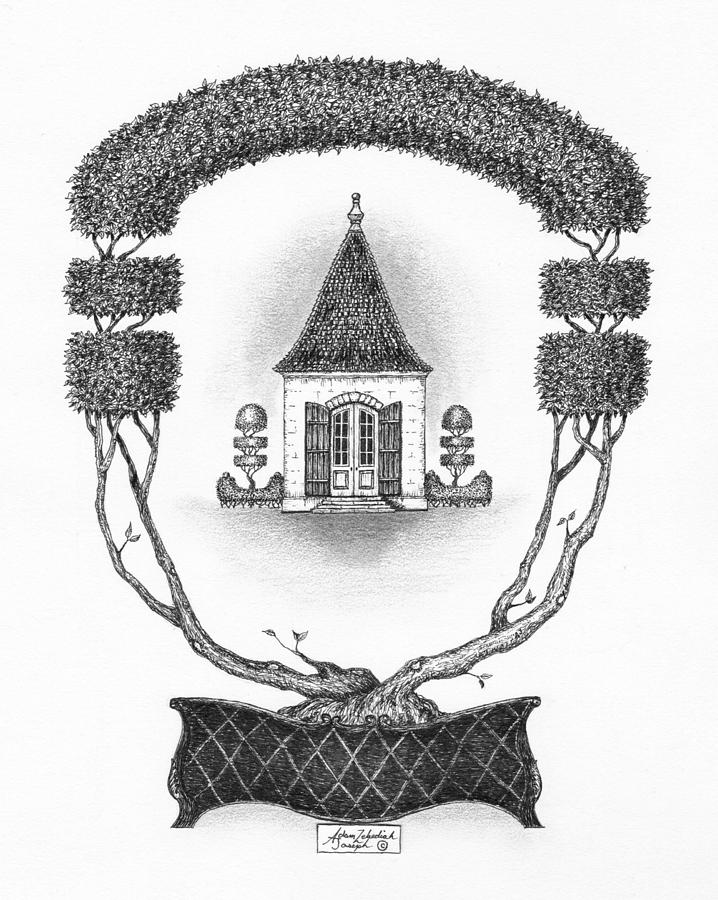 French Garden House Drawing