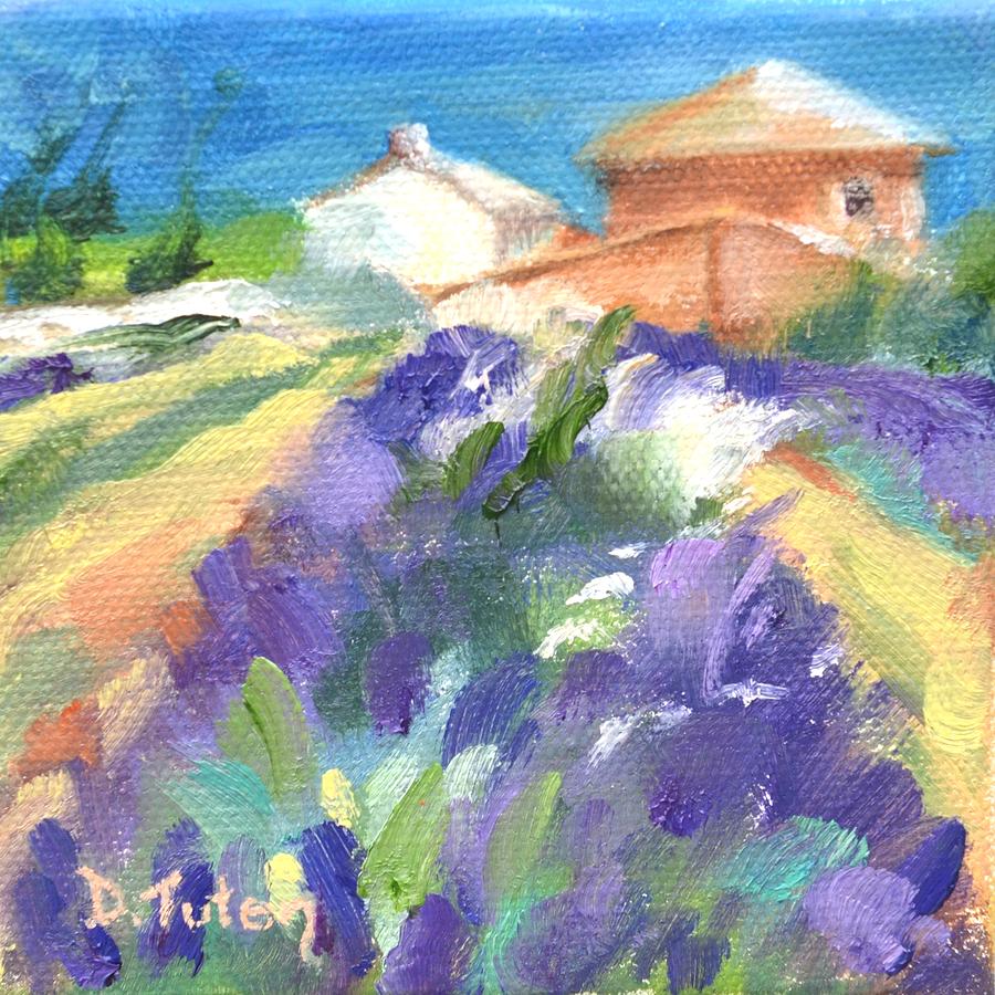 French Lavender Farm Painting by Donna Tuten